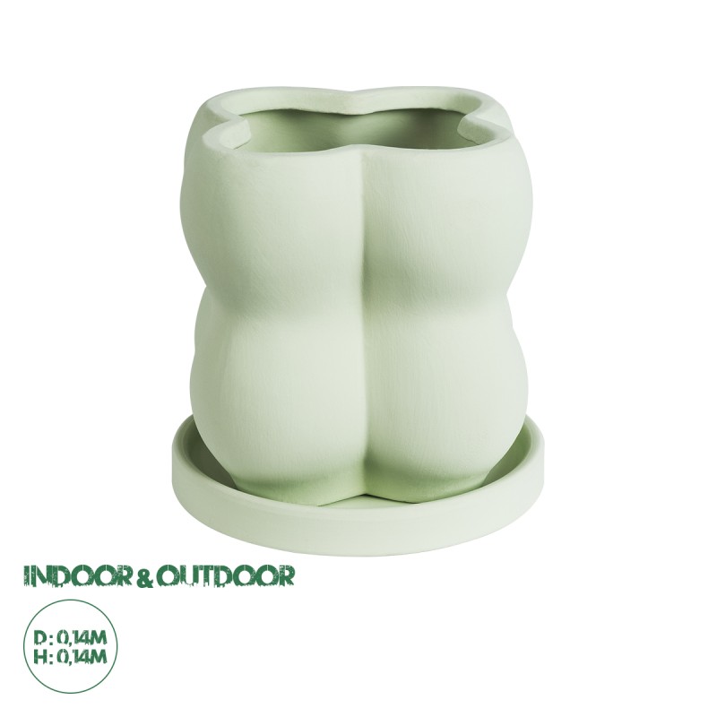 GloboStar® Artificial Garden ATHENA 20499 Διακοσμητικό Κεραμικό Κασπώ Γλάστρα - Flower Pot Πράσινο Ανοιχτό Μ13 x Π13 x Υ14cm GloboStar® Artificial Garden ATHENA 20499 Διακοσμητικό Κεραμικό Κασπώ Γλάστρα - Flower Pot Πράσινο Ανοιχτό Μ13 x Π13 x Υ14cm