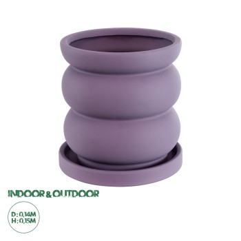 GloboStar® Artificial Garden BOGOTA 20500 Διακοσμητικό Κεραμικό Κασπώ Γλάστρα - Flower Pot Μωβ Φ14 x Υ15cm GloboStar® Artificial Garden BOGOTA 20500 Διακοσμητικό Κεραμικό Κασπώ Γλάστρα - Flower Pot Μωβ Φ14 x Υ15cm