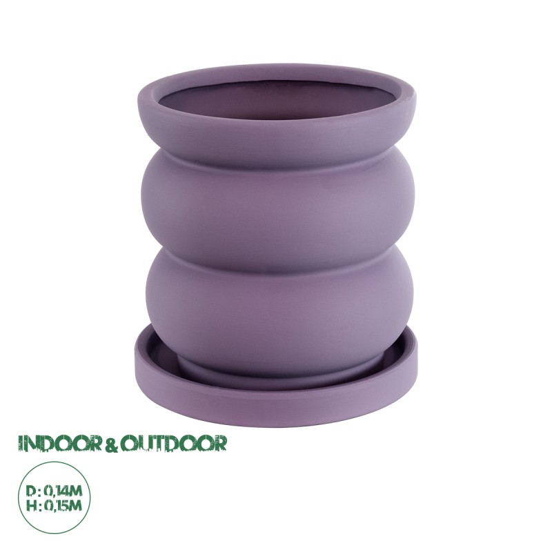 GloboStar® Artificial Garden BOGOTA 20500 Διακοσμητικό Κεραμικό Κασπώ Γλάστρα - Flower Pot Μωβ Φ14 x Υ15cm GloboStar® Artificial Garden BOGOTA 20500 Διακοσμητικό Κεραμικό Κασπώ Γλάστρα - Flower Pot Μωβ Φ14 x Υ15cm