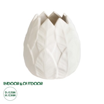 GloboStar® Artificial Garden FLORES 20511 Διακοσμητικό Κεραμικό Κασπώ Γλάστρα - Flower Pot Λευκό Φ15 x Υ16cm GloboStar® Artificial Garden FLORES 20511 Διακοσμητικό Κεραμικό Κασπώ Γλάστρα - Flower Pot Λευκό Φ15 x Υ16cm