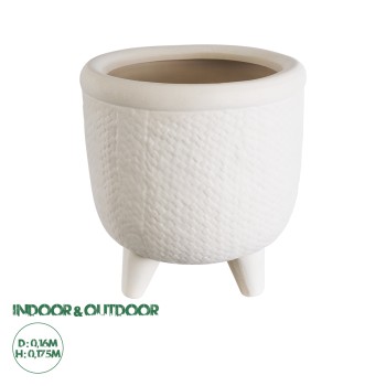 GloboStar® Artificial Garden YUKATAN 20513 Διακοσμητικό Κεραμικό Κασπώ Γλάστρα - Flower Pot Μπεζ Φ16 x Υ17.5cm GloboStar® Artificial Garden YUKATAN 20513 Διακοσμητικό Κεραμικό Κασπώ Γλάστρα - Flower Pot Μπεζ Φ16 x Υ17.5cm