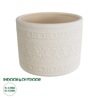 GloboStar® Artificial Garden BERATAN 20514 Διακοσμητικό Κεραμικό Κασπώ Γλάστρα - Flower Pot Λευκό Φ19 x Υ16cm GloboStar® Artificial Garden BERATAN 20514 Διακοσμητικό Κεραμικό Κασπώ Γλάστρα - Flower Pot Λευκό Φ19 x Υ16cm