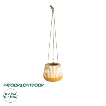 GloboStar® Artificial Garden BUBASTIS 20528 Κρεμαστό Διακοσμητικό Κεραμικό Κασπώ Γλάστρα - Flower Pot Πορτοκαλί με Λευκό Φ13 x Υ10.5cm GloboStar® Artificial Garden BUBASTIS 20528 Κρεμαστό Διακοσμητικό Κεραμικό Κασπώ Γλάστρα - Flower Pot Πορτοκαλί με Λευκό Φ13 x Υ10.5cm
