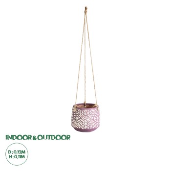 GloboStar® Artificial Garden NIGERIA 20529 Κρεμαστό Διακοσμητικό Κεραμικό Κασπώ Γλάστρα - Flower Pot Μωβ με Λευκό Φ12 x Υ11cm GloboStar® Artificial Garden NIGERIA 20529 Κρεμαστό Διακοσμητικό Κεραμικό Κασπώ Γλάστρα - Flower Pot Μωβ με Λευκό Φ12 x Υ11cm