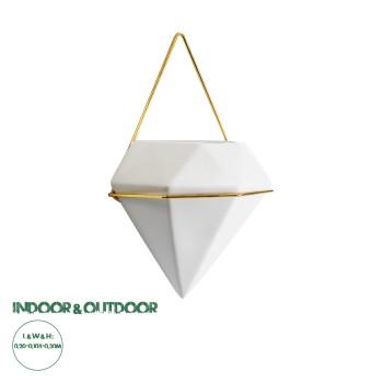 GloboStar® Artificial Garden LOUVRE 20534 Διακοσμητικό Κεραμικό Κασπώ Γλάστρα - Flower Pot Λευκό με Χρυσό Μ20 x Π10.5 x Υ30cm GloboStar® Artificial Garden LOUVRE 20534 Διακοσμητικό Κεραμικό Κασπώ Γλάστρα - Flower Pot Λευκό με Χρυσό Μ20 x Π10.5 x Υ30cm
