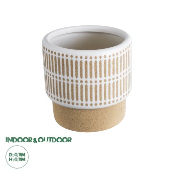 GloboStar® Artificial Garden AMARETTO 20543 Διακοσμητικό Κεραμικό Κασπώ Γλάστρα - Flower Pot Μπεζ με Λευκό Φ11 x Υ11cm GloboStar® Artificial Garden AMARETTO 20543 Διακοσμητικό Κεραμικό Κασπώ Γλάστρα - Flower Pot Μπεζ με Λευκό Φ11 x Υ11cm