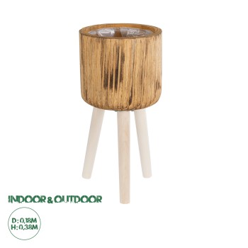 GloboStar® Artificial Garden JAMAICA 20553 Διακοσμητικό Ξύλινο Κασπώ Γλάστρα - Flower Pot Καφέ Φ18 x Υ38cm GloboStar® Artificial Garden JAMAICA 20553 Διακοσμητικό Ξύλινο Κασπώ Γλάστρα - Flower Pot Καφέ Φ18 x Υ38cm