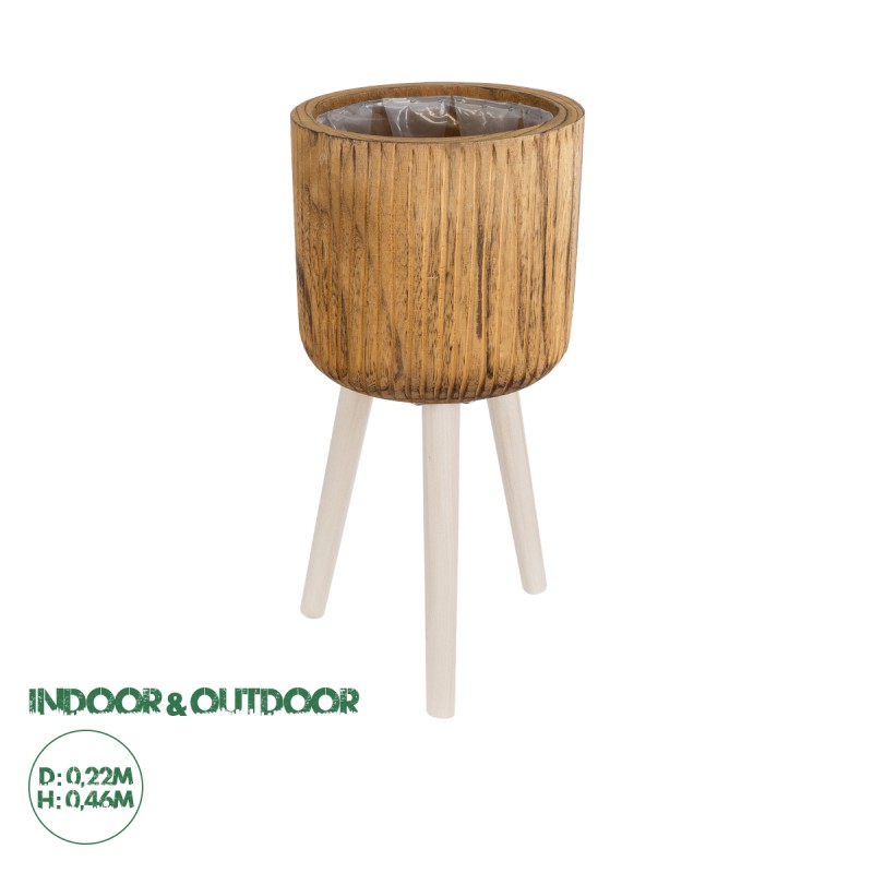 GloboStar® Artificial Garden JAMAICA 20554 Διακοσμητικό Ξύλινο Κασπώ Γλάστρα - Flower Pot Καφέ Φ22 x Υ46cm GloboStar® Artificial Garden JAMAICA 20554 Διακοσμητικό Ξύλινο Κασπώ Γλάστρα - Flower Pot Καφέ Φ22 x Υ46cm
