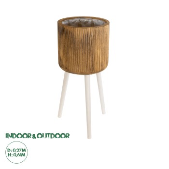 GloboStar® Artificial Garden JAMAICA 20555 Διακοσμητικό Ξύλινο Κασπώ Γλάστρα - Flower Pot Καφέ Φ27 x Υ61cm GloboStar® Artificial Garden JAMAICA 20555 Διακοσμητικό Ξύλινο Κασπώ Γλάστρα - Flower Pot Καφέ Φ27 x Υ61cm