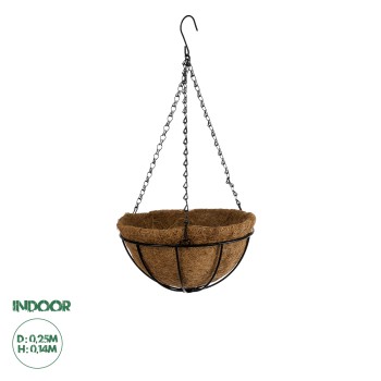 GloboStar® Artificial Garden SALAMINA 20560 Κρεμαστό Διακοσμητικό Κασπώ Γλάστρα - Flower Pot από Φλοιό Καρύδας Καφέ με Μαύρη Μεταλλική Βάση Φ25 x Υ14cm GloboStar® Artificial Garden SALAMINA 20560 Κρεμαστό Διακοσμητικό Κασπώ Γλάστρα - Flower Pot από Φλοιό Καρύδας Καφέ με Μαύρη Μεταλλική Βάση Φ25 x Υ14cm