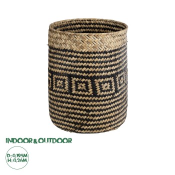 GloboStar® Artificial Garden INDIANA 20585 Διακοσμητικό Πλεκτό Καλάθι - Κασπώ Γλάστρα - Flower Pot Καφέ με Μαύρο Φ19.5 x Υ26cm GloboStar® Artificial Garden INDIANA 20585 Διακοσμητικό Πλεκτό Καλάθι - Κασπώ Γλάστρα - Flower Pot Καφέ με Μαύρο Φ19.5 x Υ26cm