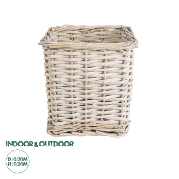 GloboStar® Artificial Garden KYOTO 20589 Διακοσμητικό Πλεκτό Καλάθι - Κασπώ Γλάστρα - Flower Pot Λευκό με Μπεζ Φ20 x Υ20cm GloboStar® Artificial Garden KYOTO 20589 Διακοσμητικό Πλεκτό Καλάθι - Κασπώ Γλάστρα - Flower Pot Λευκό με Μπεζ Φ20 x Υ20cm