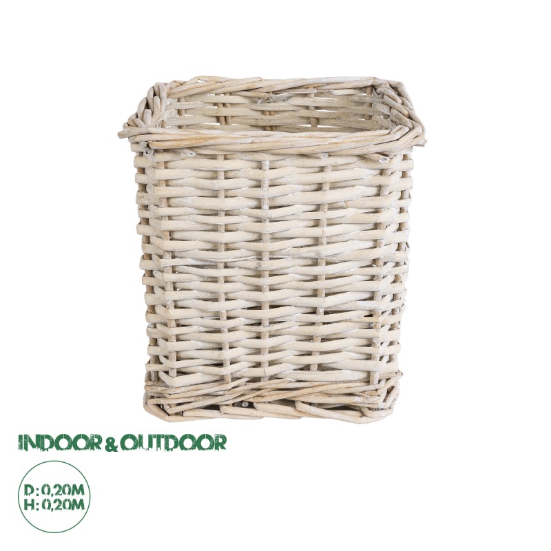 GloboStar® Artificial Garden KYOTO 20589 Διακοσμητικό Πλεκτό Καλάθι - Κασπώ Γλάστρα - Flower Pot Λευκό με Μπεζ Φ20 x Υ20cm GloboStar® Artificial Garden KYOTO 20589 Διακοσμητικό Πλεκτό Καλάθι - Κασπώ Γλάστρα - Flower Pot Λευκό με Μπεζ Φ20 x Υ20cm