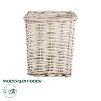 GloboStar® Artificial Garden KYOTO 20590 Διακοσμητικό Πλεκτό Καλάθι - Κασπώ Γλάστρα - Flower Pot Λευκό με Μπεζ Φ22 x Υ25cm GloboStar® Artificial Garden KYOTO 20590 Διακοσμητικό Πλεκτό Καλάθι - Κασπώ Γλάστρα - Flower Pot Λευκό με Μπεζ Φ22 x Υ25cm