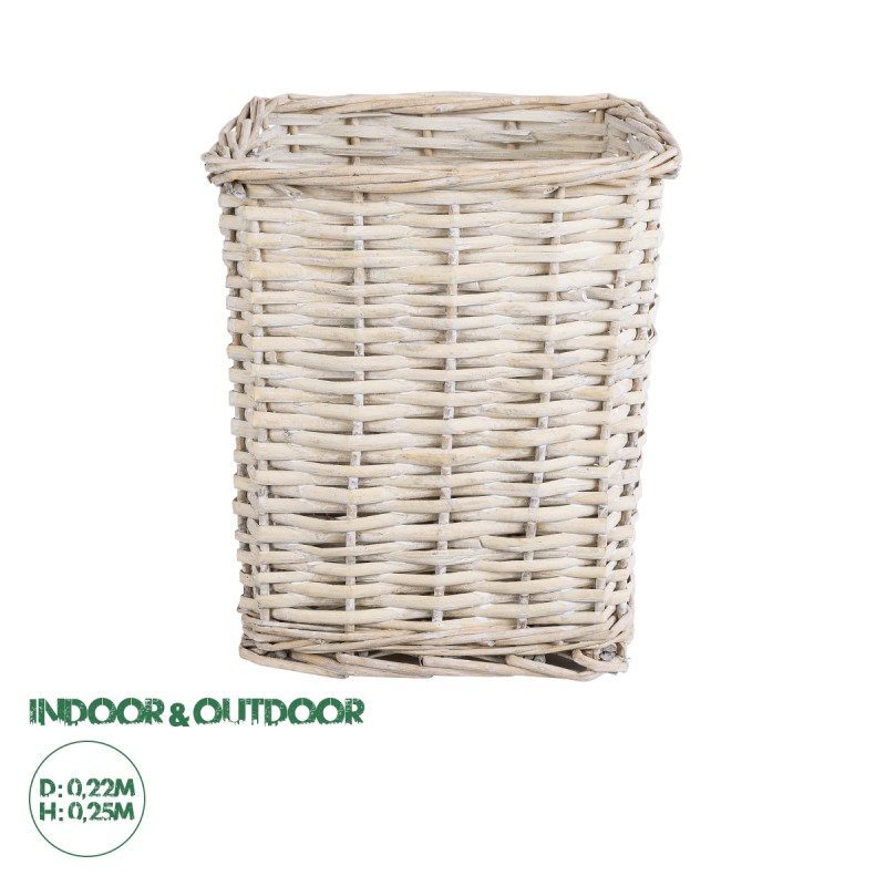 GloboStar® Artificial Garden KYOTO 20590 Διακοσμητικό Πλεκτό Καλάθι - Κασπώ Γλάστρα - Flower Pot Λευκό με Μπεζ Φ22 x Υ25cm GloboStar® Artificial Garden KYOTO 20590 Διακοσμητικό Πλεκτό Καλάθι - Κασπώ Γλάστρα - Flower Pot Λευκό με Μπεζ Φ22 x Υ25cm