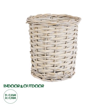 GloboStar® Artificial Garden DOMINGO 20591 Διακοσμητικό Πλεκτό Καλάθι - Κασπώ Γλάστρα - Flower Pot Λευκό με Μπεζ Φ16 x Υ18cm GloboStar® Artificial Garden DOMINGO 20591 Διακοσμητικό Πλεκτό Καλάθι - Κασπώ Γλάστρα - Flower Pot Λευκό με Μπεζ Φ16 x Υ18cm