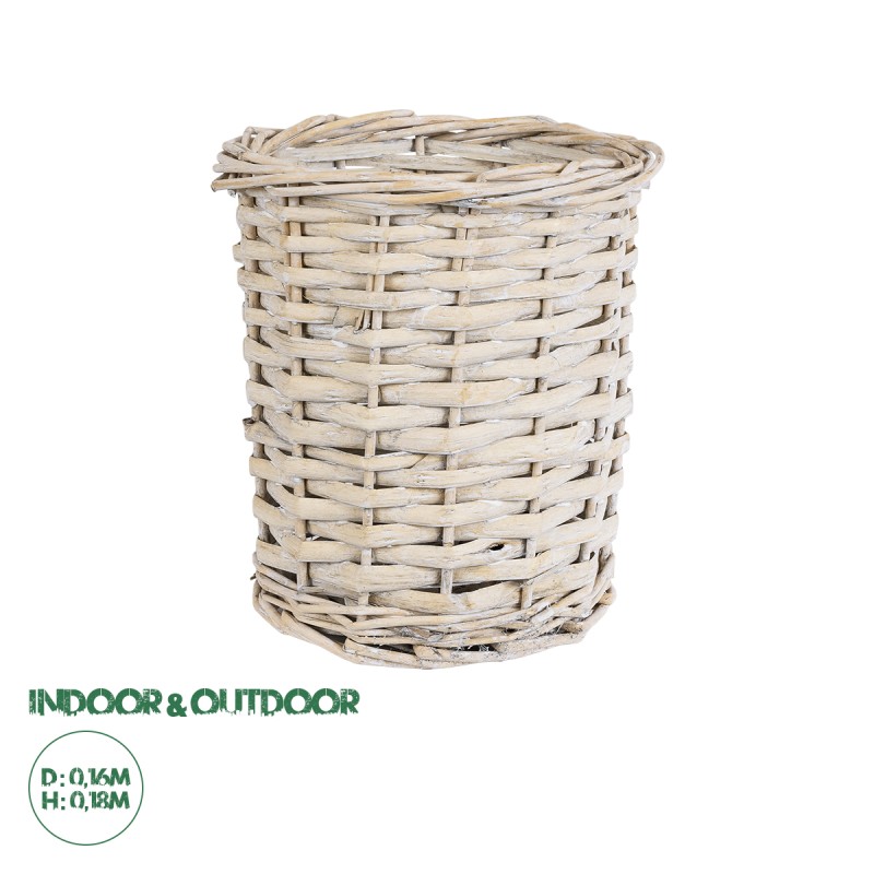 GloboStar® Artificial Garden DOMINGO 20591 Διακοσμητικό Πλεκτό Καλάθι - Κασπώ Γλάστρα - Flower Pot Λευκό με Μπεζ Φ16 x Υ18cm GloboStar® Artificial Garden DOMINGO 20591 Διακοσμητικό Πλεκτό Καλάθι - Κασπώ Γλάστρα - Flower Pot Λευκό με Μπεζ Φ16 x Υ18cm