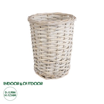 GloboStar® Artificial Garden DOMINGO 20592 Διακοσμητικό Πλεκτό Καλάθι - Κασπώ Γλάστρα - Flower Pot Λευκό με Μπεζ Φ19 x Υ24cm GloboStar® Artificial Garden DOMINGO 20592 Διακοσμητικό Πλεκτό Καλάθι - Κασπώ Γλάστρα - Flower Pot Λευκό με Μπεζ Φ19 x Υ24cm