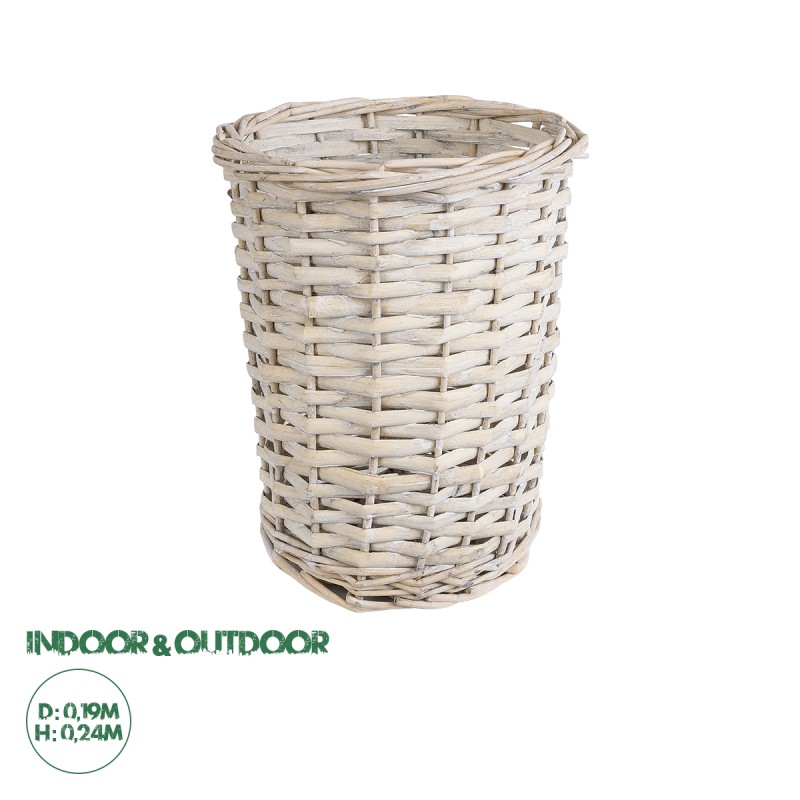 GloboStar® Artificial Garden DOMINGO 20592 Διακοσμητικό Πλεκτό Καλάθι - Κασπώ Γλάστρα - Flower Pot Λευκό με Μπεζ Φ19 x Υ24cm GloboStar® Artificial Garden DOMINGO 20592 Διακοσμητικό Πλεκτό Καλάθι - Κασπώ Γλάστρα - Flower Pot Λευκό με Μπεζ Φ19 x Υ24cm