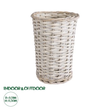 GloboStar® Artificial Garden DOMINGO 20593 Διακοσμητικό Πλεκτό Καλάθι - Κασπώ Γλάστρα - Flower Pot Λευκό με Μπεζ Φ21 x Υ30cm GloboStar® Artificial Garden DOMINGO 20593 Διακοσμητικό Πλεκτό Καλάθι - Κασπώ Γλάστρα - Flower Pot Λευκό με Μπεζ Φ21 x Υ30cm