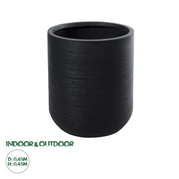 GloboStar® Artificial Garden DAMASCUS 20694 Διακοσμητικό Πολυεστερικό Τσιμεντένιο Κασπώ Γλάστρα - Flower Pot Μαύρο Φ45 x Υ45cm GloboStar® Artificial Garden DAMASCUS 20694 Διακοσμητικό Πολυεστερικό Τσιμεντένιο Κασπώ Γλάστρα - Flower Pot Μαύρο Φ45 x Υ45cm