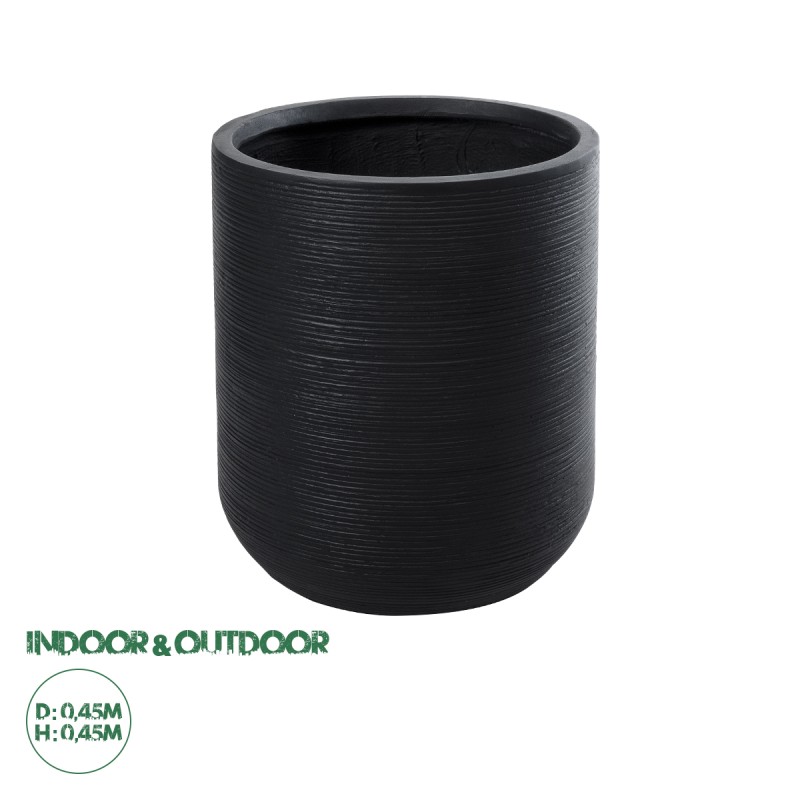 GloboStar® Artificial Garden DAMASCUS 20694 Διακοσμητικό Πολυεστερικό Τσιμεντένιο Κασπώ Γλάστρα - Flower Pot Μαύρο Φ45 x Υ45cm GloboStar® Artificial Garden DAMASCUS 20694 Διακοσμητικό Πολυεστερικό Τσιμεντένιο Κασπώ Γλάστρα - Flower Pot Μαύρο Φ45 x Υ45cm