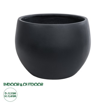 GloboStar® Artificial Garden VITORIA 20701 Διακοσμητικό Πολυεστερικό Τσιμεντένιο Κασπώ Γλάστρα - Flower Pot Μαύρο Φ55 x Υ40cm GloboStar® Artificial Garden VITORIA 20701 Διακοσμητικό Πολυεστερικό Τσιμεντένιο Κασπώ Γλάστρα - Flower Pot Μαύρο Φ55 x Υ40cm