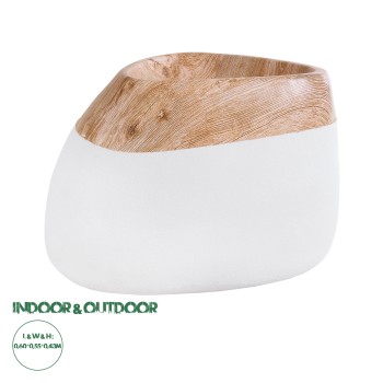 GloboStar® Artificial Garden PANDORA 20705 Επιδαπέδιο Πολυεστερικό Τσιμεντένιο Κασπώ Γλάστρα - Flower Pot Λευκό με Καφέ Μ60 x Π55 x Υ43cm GloboStar® Artificial Garden PANDORA 20705 Επιδαπέδιο Πολυεστερικό Τσιμεντένιο Κασπώ Γλάστρα - Flower Pot Λευκό με Καφέ Μ60 x Π55 x Υ43cm
