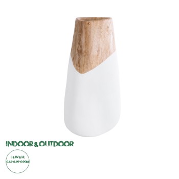 GloboStar® Artificial Garden PANDORA 20707 Επιδαπέδιο Πολυεστερικό Τσιμεντένιο Κασπώ Γλάστρα - Flower Pot Λευκό με Καφέ Μ49 x Π45 x Υ90cm GloboStar® Artificial Garden PANDORA 20707 Επιδαπέδιο Πολυεστερικό Τσιμεντένιο Κασπώ Γλάστρα - Flower Pot Λευκό με Καφέ Μ49 x Π45 x Υ90cm