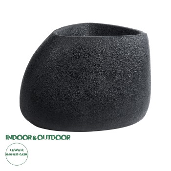 GloboStar® Artificial Garden CHLOE 20708 Επιδαπέδιο Πολυεστερικό Τσιμεντένιο Κασπώ Γλάστρα - Flower Pot Μαύρο Μ60 x Π55 x Υ43cm GloboStar® Artificial Garden CHLOE 20708 Επιδαπέδιο Πολυεστερικό Τσιμεντένιο Κασπώ Γλάστρα - Flower Pot Μαύρο Μ60 x Π55 x Υ43cm