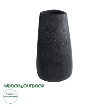 GloboStar® Artificial Garden CHLOE 20709 Επιδαπέδιο Πολυεστερικό Τσιμεντένιο Κασπώ Γλάστρα - Flower Pot Μαύρο Μ45 x Π49 x Υ90cm GloboStar® Artificial Garden CHLOE 20709 Επιδαπέδιο Πολυεστερικό Τσιμεντένιο Κασπώ Γλάστρα - Flower Pot Μαύρο Μ45 x Π49 x Υ90cm