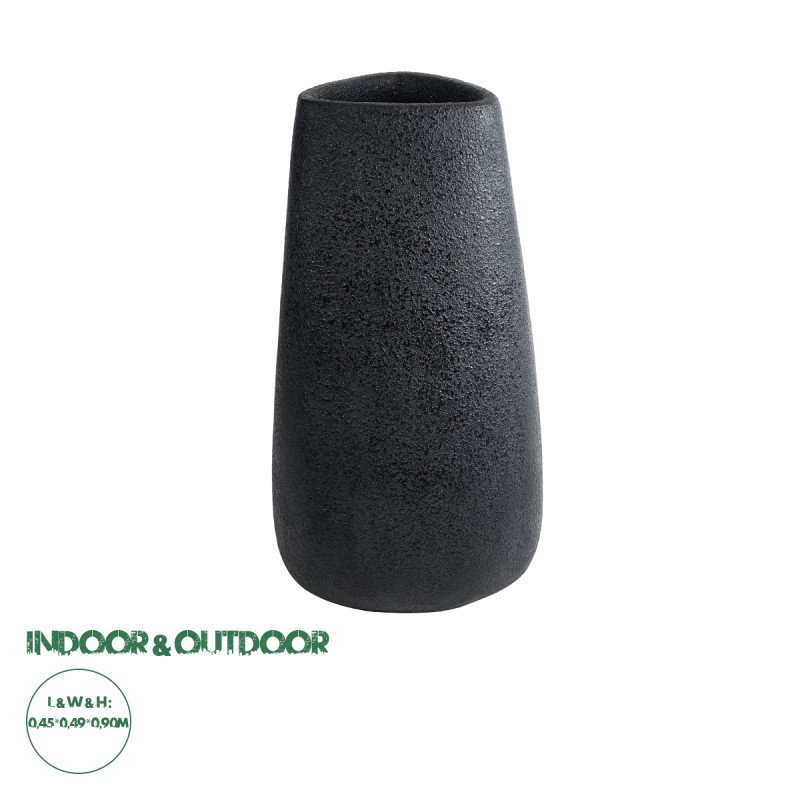 GloboStar® Artificial Garden CHLOE 20709 Επιδαπέδιο Πολυεστερικό Τσιμεντένιο Κασπώ Γλάστρα - Flower Pot Μαύρο Μ45 x Π49 x Υ90cm GloboStar® Artificial Garden CHLOE 20709 Επιδαπέδιο Πολυεστερικό Τσιμεντένιο Κασπώ Γλάστρα - Flower Pot Μαύρο Μ45 x Π49 x Υ90cm
