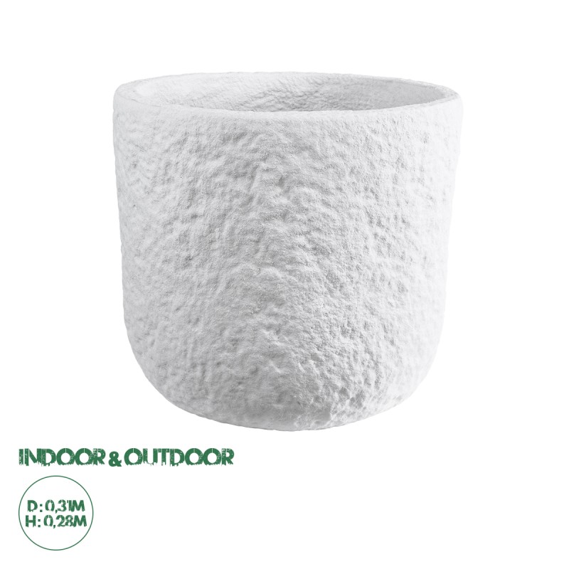 GloboStar® Artificial Garden MALVEN 20710 Επιδαπέδιο Πολυεστερικό Τσιμεντένιο Κασπώ Γλάστρα - Flower Pot Λευκό Φ31 x Υ28cm GloboStar® Artificial Garden MALVEN 20710 Επιδαπέδιο Πολυεστερικό Τσιμεντένιο Κασπώ Γλάστρα - Flower Pot Λευκό Φ31 x Υ28cm