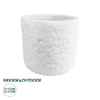 GloboStar® Artificial Garden MALVEN 20711 Επιδαπέδιο Πολυεστερικό Τσιμεντένιο Κασπώ Γλάστρα - Flower Pot Λευκό Φ25 x Υ23cm GloboStar® Artificial Garden MALVEN 20711 Επιδαπέδιο Πολυεστερικό Τσιμεντένιο Κασπώ Γλάστρα - Flower Pot Λευκό Φ25 x Υ23cm