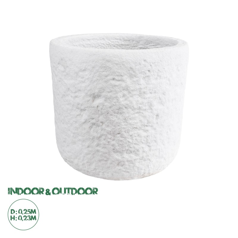 GloboStar® Artificial Garden MALVEN 20711 Επιδαπέδιο Πολυεστερικό Τσιμεντένιο Κασπώ Γλάστρα - Flower Pot Λευκό Φ25 x Υ23cm GloboStar® Artificial Garden MALVEN 20711 Επιδαπέδιο Πολυεστερικό Τσιμεντένιο Κασπώ Γλάστρα - Flower Pot Λευκό Φ25 x Υ23cm