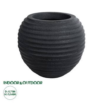 GloboStar® Artificial Garden ILAEIRA 20712 Επιδαπέδιο Πολυεστερικό Τσιμεντένιο Κασπώ Γλάστρα - Flower Pot Μαύρο Φ71 x Υ64cm GloboStar® Artificial Garden ILAEIRA 20712 Επιδαπέδιο Πολυεστερικό Τσιμεντένιο Κασπώ Γλάστρα - Flower Pot Μαύρο Φ71 x Υ64cm