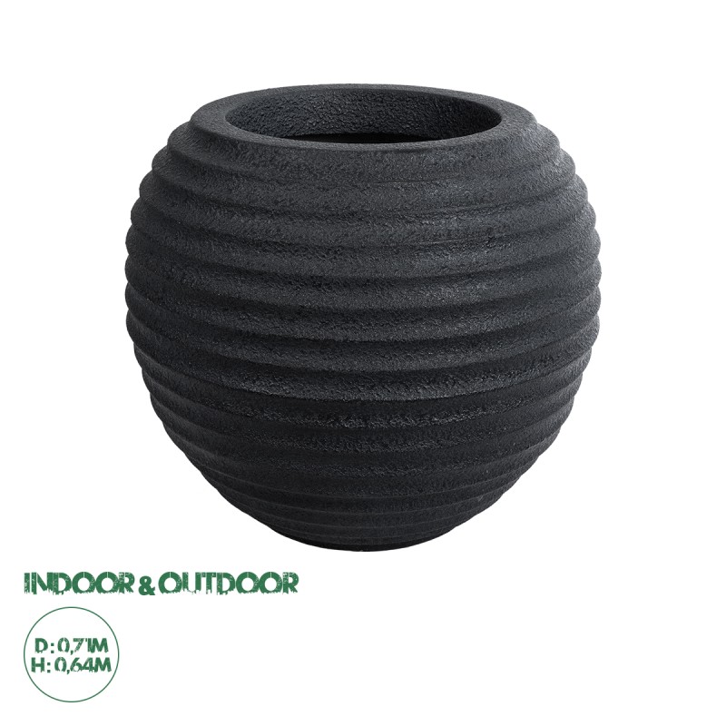 GloboStar® Artificial Garden ILAEIRA 20712 Επιδαπέδιο Πολυεστερικό Τσιμεντένιο Κασπώ Γλάστρα - Flower Pot Μαύρο Φ71 x Υ64cm GloboStar® Artificial Garden ILAEIRA 20712 Επιδαπέδιο Πολυεστερικό Τσιμεντένιο Κασπώ Γλάστρα - Flower Pot Μαύρο Φ71 x Υ64cm