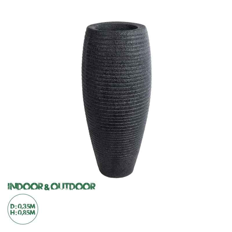 GloboStar® Artificial Garden NASHVILLE 20715 Επιδαπέδιο Πολυεστερικό Τσιμεντένιο Κασπώ Γλάστρα - Flower Pot Μαύρο Φ35 x Υ85cm GloboStar® Artificial Garden NASHVILLE 20715 Επιδαπέδιο Πολυεστερικό Τσιμεντένιο Κασπώ Γλάστρα - Flower Pot Μαύρο Φ35 x Υ85cm
