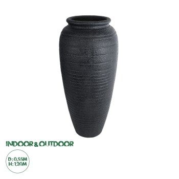 GloboStar® Artificial Garden OLYMPIA 20717 Επιδαπέδιο Πολυεστερικό Τσιμεντένιο Κασπώ Γλάστρα - Flower Pot Μαύρο Φ55 x Υ120cm GloboStar® Artificial Garden OLYMPIA 20717 Επιδαπέδιο Πολυεστερικό Τσιμεντένιο Κασπώ Γλάστρα - Flower Pot Μαύρο Φ55 x Υ120cm