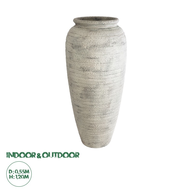 GloboStar® Artificial Garden IRISH 20720 Επιδαπέδιο Πολυεστερικό Τσιμεντένιο Κασπώ Γλάστρα - Flower Pot Μπεζ με Γκρι Φ55 x Υ120cm GloboStar® Artificial Garden IRISH 20720 Επιδαπέδιο Πολυεστερικό Τσιμεντένιο Κασπώ Γλάστρα - Flower Pot Μπεζ με Γκρι Φ55 x Υ120cm