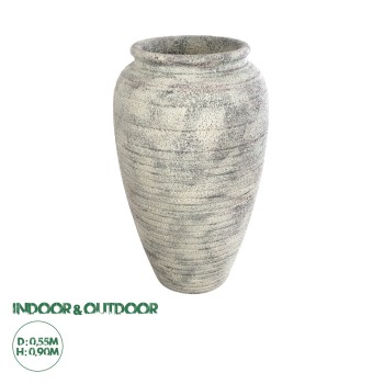 GloboStar® Artificial Garden IRISH 20721 Επιδαπέδιο Πολυεστερικό Τσιμεντένιο Κασπώ Γλάστρα - Flower Pot Λευκό με Μπεζ Φ55 x Υ90cm GloboStar® Artificial Garden IRISH 20721 Επιδαπέδιο Πολυεστερικό Τσιμεντένιο Κασπώ Γλάστρα - Flower Pot Λευκό με Μπεζ Φ55 x Υ90cm