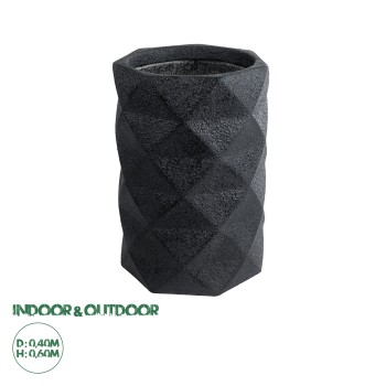 GloboStar® Artificial Garden GENOVA 20725 Επιδαπέδιο Πολυεστερικό Τσιμεντένιο Κασπώ Γλάστρα - Flower Pot Μαύρο Φ40 x Υ90cm GloboStar® Artificial Garden GENOVA 20725 Επιδαπέδιο Πολυεστερικό Τσιμεντένιο Κασπώ Γλάστρα - Flower Pot Μαύρο Φ40 x Υ90cm