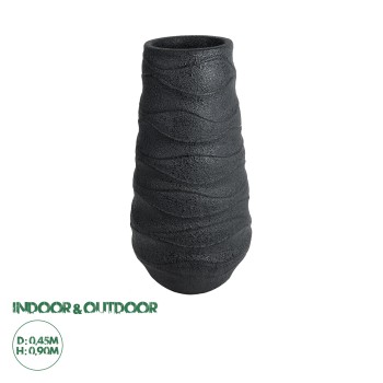 GloboStar® Artificial Garden BOLOGNA 20727 Επιδαπέδιο Πολυεστερικό Τσιμεντένιο Κασπώ Γλάστρα - Flower Pot Μαύρο Φ45 x Υ90cm GloboStar® Artificial Garden BOLOGNA 20727 Επιδαπέδιο Πολυεστερικό Τσιμεντένιο Κασπώ Γλάστρα - Flower Pot Μαύρο Φ45 x Υ90cm