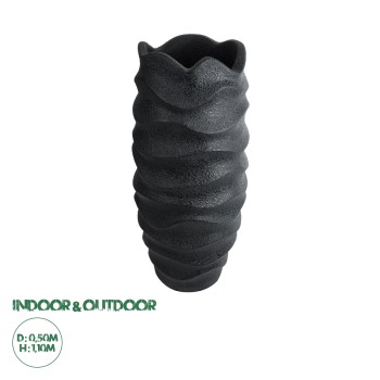 GloboStar® Artificial Garden MONREALE 20728 Επιδαπέδιο Πολυεστερικό Τσιμεντένιο Κασπώ Γλάστρα - Flower Pot Μαύρο Φ50 x Υ110cm GloboStar® Artificial Garden MONREALE 20728 Επιδαπέδιο Πολυεστερικό Τσιμεντένιο Κασπώ Γλάστρα - Flower Pot Μαύρο Φ50 x Υ110cm
