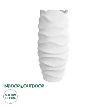 GloboStar® Artificial Garden PORTOFINO 20729 Επιδαπέδιο Πολυεστερικό Τσιμεντένιο Κασπώ Γλάστρα - Flower Pot Λευκό Φ50 x Υ110cm GloboStar® Artificial Garden PORTOFINO 20729 Επιδαπέδιο Πολυεστερικό Τσιμεντένιο Κασπώ Γλάστρα - Flower Pot Λευκό Φ50 x Υ110cm