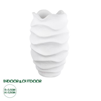 GloboStar® Artificial Garden PORTOFINO 20730 Επιδαπέδιο Πολυεστερικό Τσιμεντένιο Κασπώ Γλάστρα - Flower Pot Λευκό Φ50 x Υ80cm GloboStar® Artificial Garden PORTOFINO 20730 Επιδαπέδιο Πολυεστερικό Τσιμεντένιο Κασπώ Γλάστρα - Flower Pot Λευκό Φ50 x Υ80cm