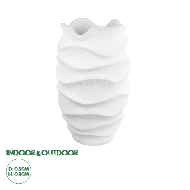 GloboStar® Artificial Garden PORTOFINO 20730 Επιδαπέδιο Πολυεστερικό Τσιμεντένιο Κασπώ Γλάστρα - Flower Pot Λευκό Φ50 x Υ80cm GloboStar® Artificial Garden PORTOFINO 20730 Επιδαπέδιο Πολυεστερικό Τσιμεντένιο Κασπώ Γλάστρα - Flower Pot Λευκό Φ50 x Υ80cm