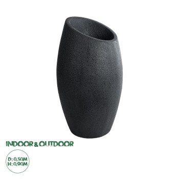 GloboStar® Artificial Garden MESTRE 20731 Επιδαπέδιο Πολυεστερικό Τσιμεντένιο Κασπώ Γλάστρα - Flower Pot Μαύρο Φ50 x Υ90cm GloboStar® Artificial Garden MESTRE 20731 Επιδαπέδιο Πολυεστερικό Τσιμεντένιο Κασπώ Γλάστρα - Flower Pot Μαύρο Φ50 x Υ90cm
