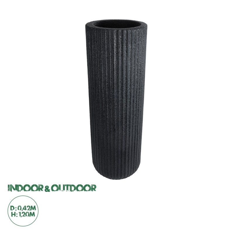 GloboStar® Artificial Garden MATERA 20733 Επιδαπέδιο Πολυεστερικό Τσιμεντένιο Κασπώ Γλάστρα - Flower Pot Μαύρο Φ42 x Υ120cm GloboStar® Artificial Garden MATERA 20733 Επιδαπέδιο Πολυεστερικό Τσιμεντένιο Κασπώ Γλάστρα - Flower Pot Μαύρο Φ42 x Υ120cm