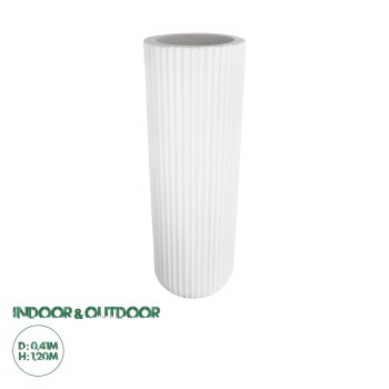 GloboStar® Artificial Garden MARSALA 20735 Επιδαπέδιο Πολυεστερικό Τσιμεντένιο Κασπώ Γλάστρα - Flower Pot Λευκό Φ41 x Υ120cm GloboStar® Artificial Garden MARSALA 20735 Επιδαπέδιο Πολυεστερικό Τσιμεντένιο Κασπώ Γλάστρα - Flower Pot Λευκό Φ41 x Υ120cm